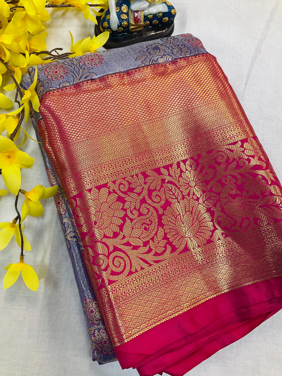 Purple Color-Semi silk Kanjeevaram saree image 1