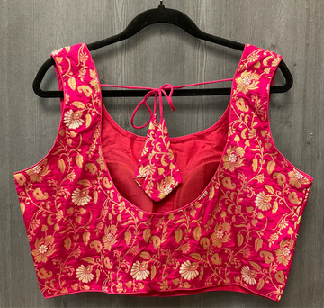 Brocade Floral Design Blouse Size 42 (Fits up to 44) - Designer Blouse