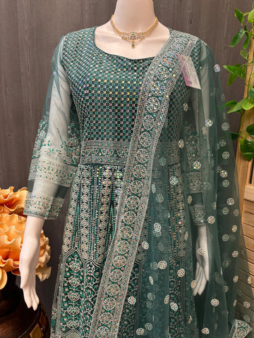 Stylish Full Print Party Dress - Special Occasions Ethnic Wear