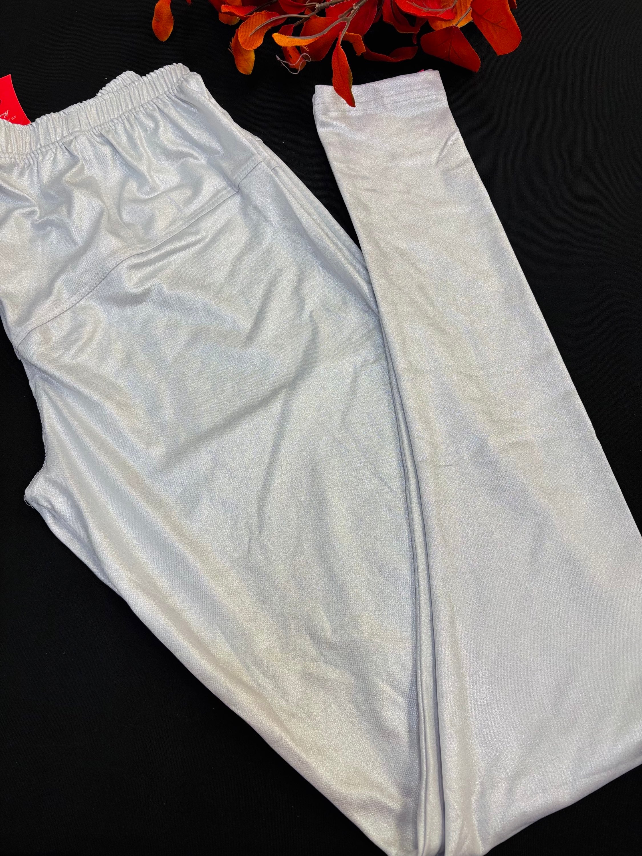 Silver shimmery Chudidhar Leggings  image 1