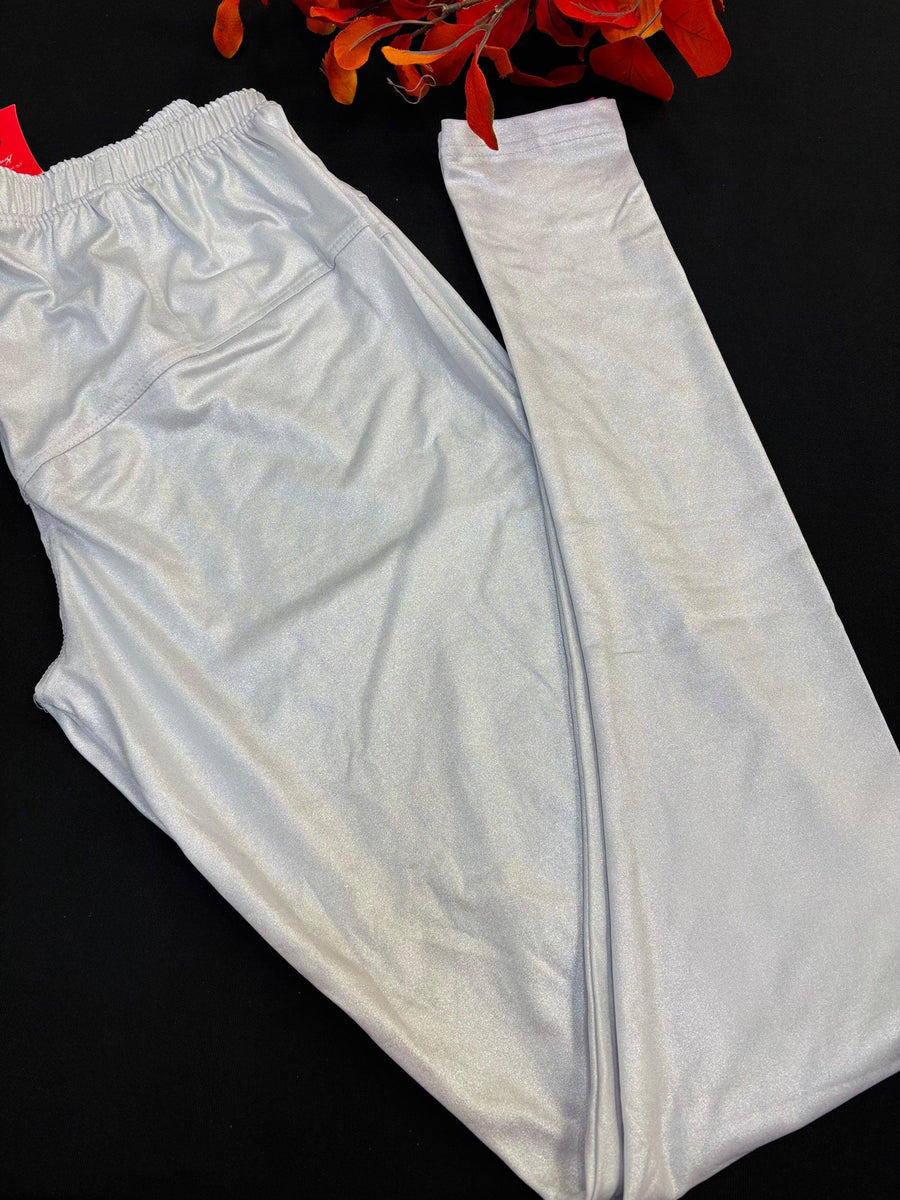 Silver shimmery Chudidhar Leggings