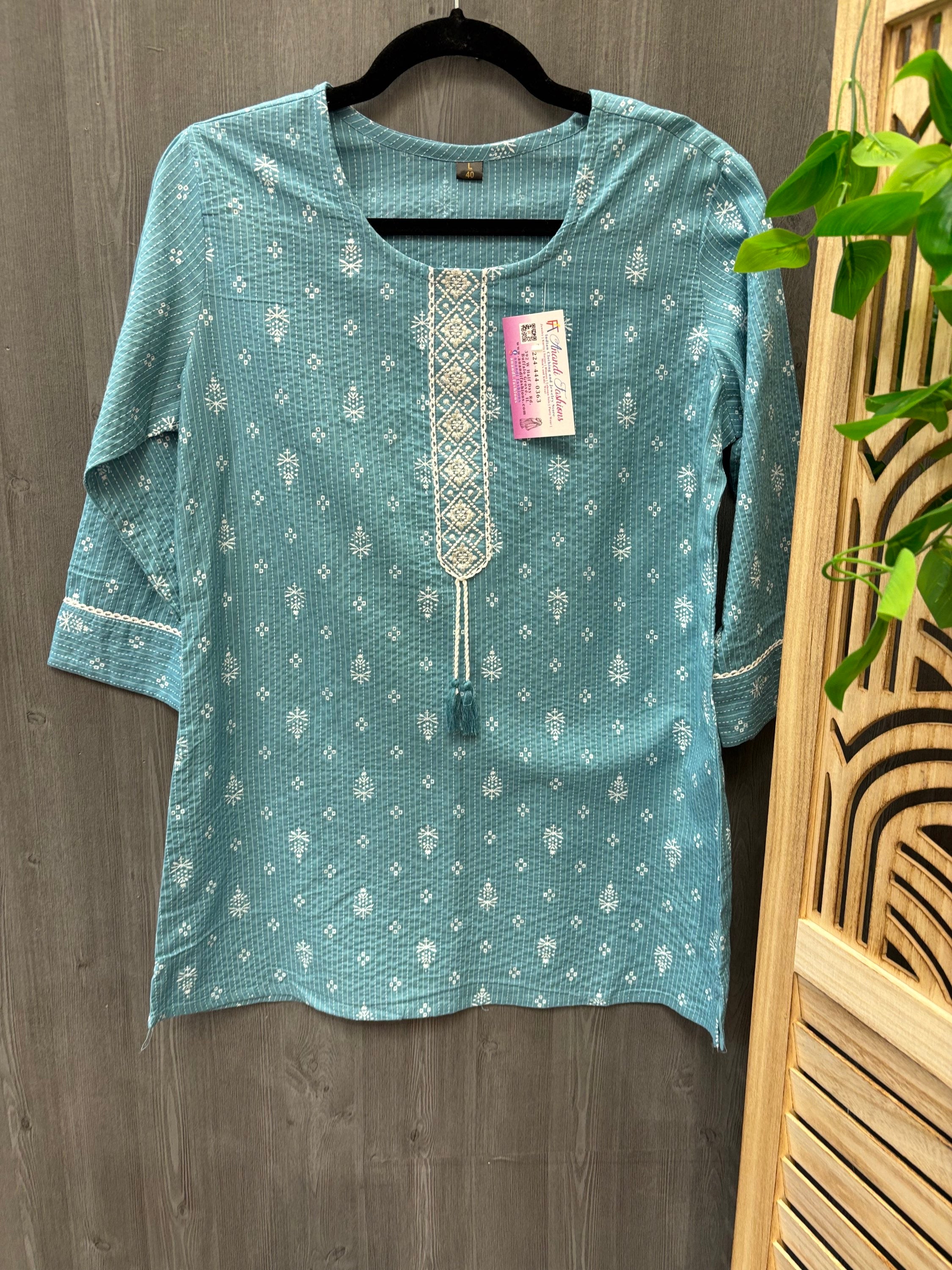 Blue Color Short Kurti/Top image 0