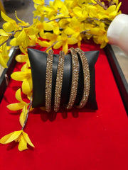 Gold Stone Bangles (set of 4)- Plus Size 2.14