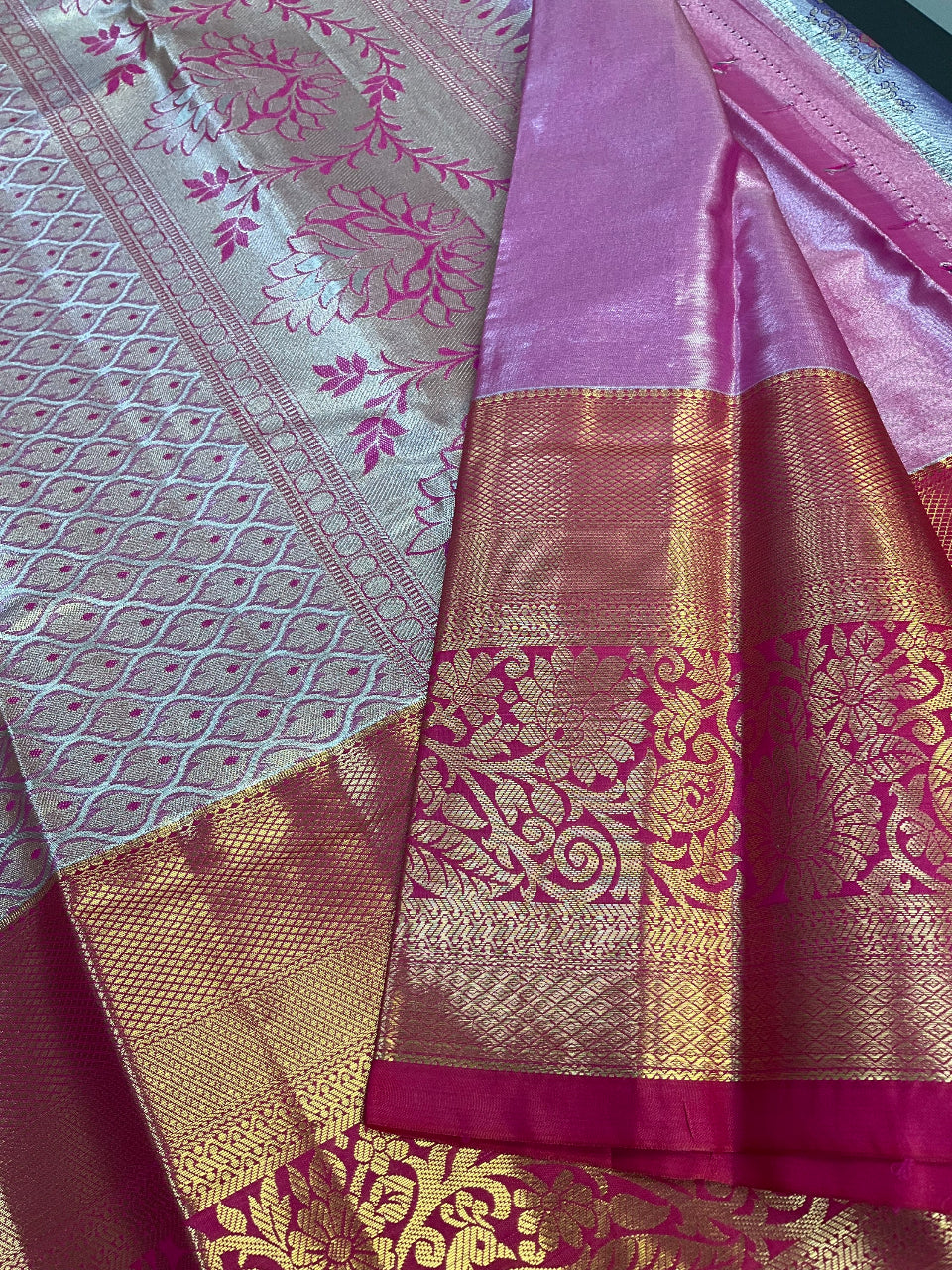 Purple Color-Semi silk Kanjeevaram saree image 4