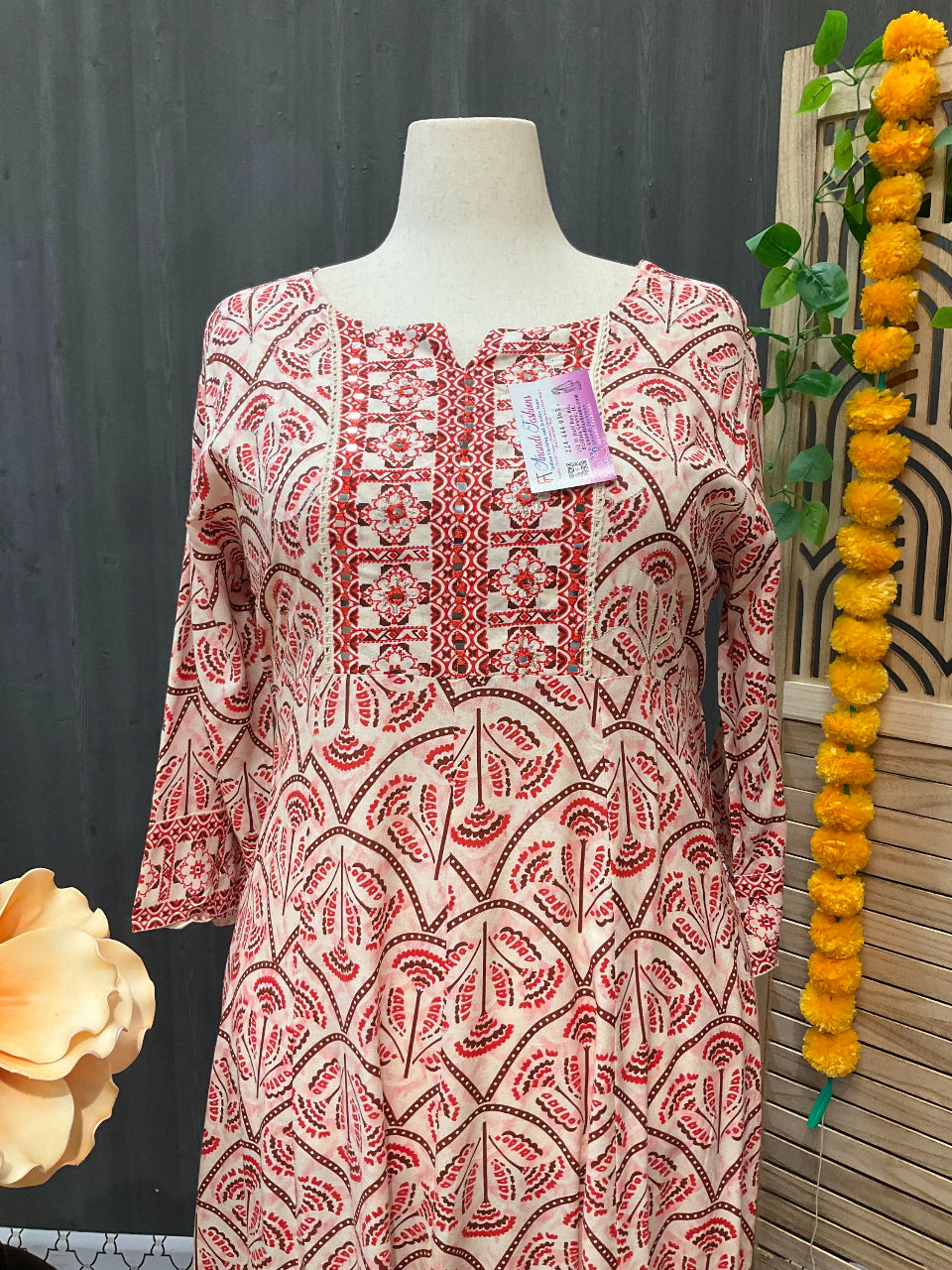 Plus Size Anarkali Pure Cotton Kurti image 1