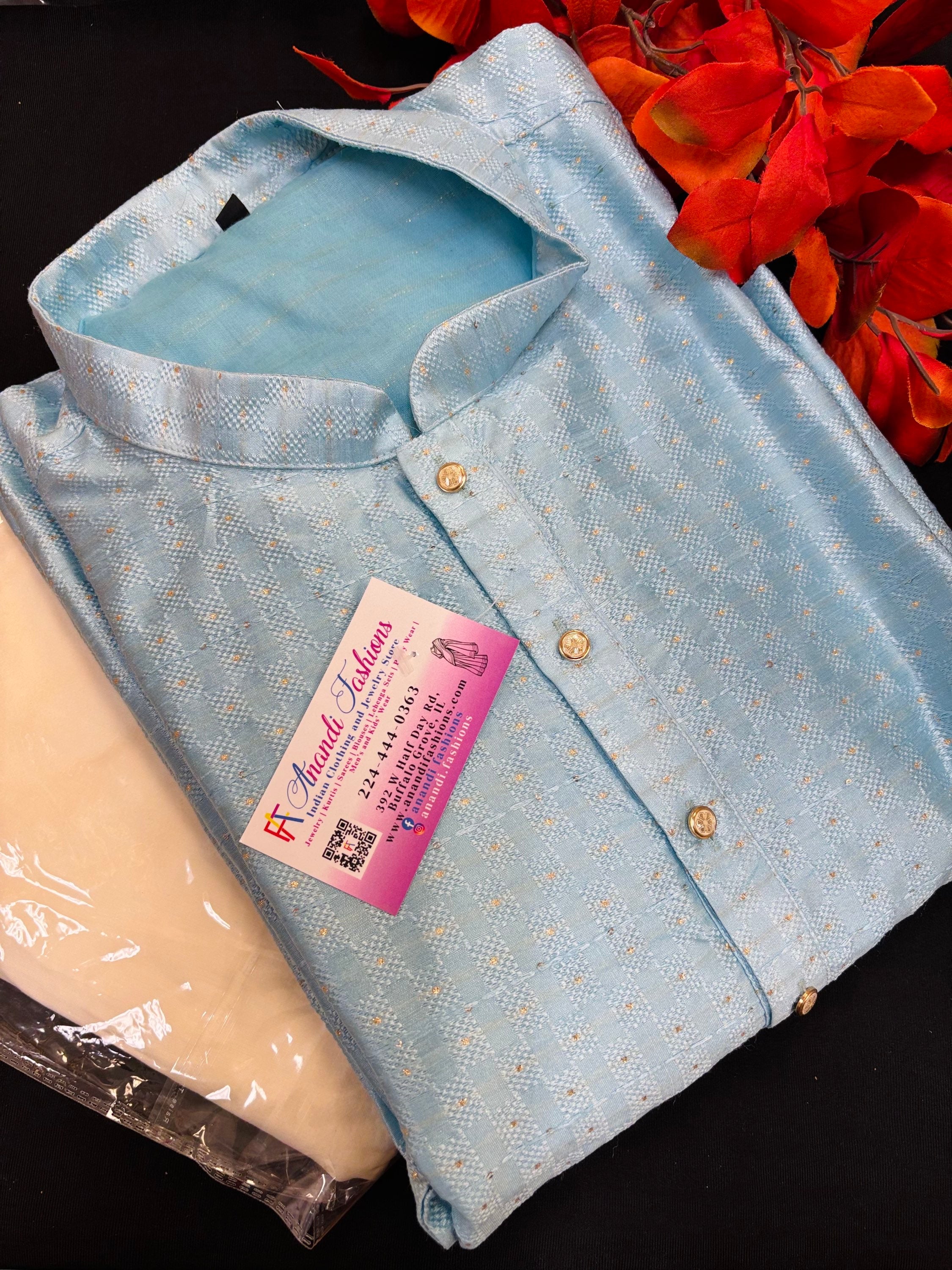 Plus Size - Pastel Color Mens Wear Kurta sets image 0