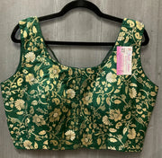 Brocade Floral Design Blouse Size 42 (Fits up to 44) - Designer Blouse