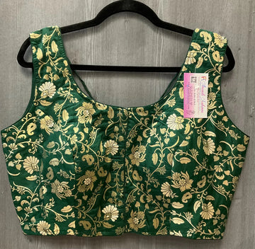 Brocade Floral Design Blouse Size 42 (Fits up to 44) - Designer Blouse