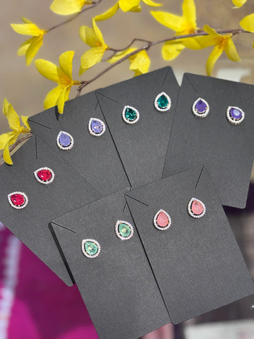 Colorful CZ Studs