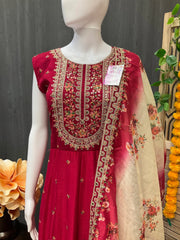 Plus Size Anarkali Party Wear Dress - Elegant Ethnic Gown