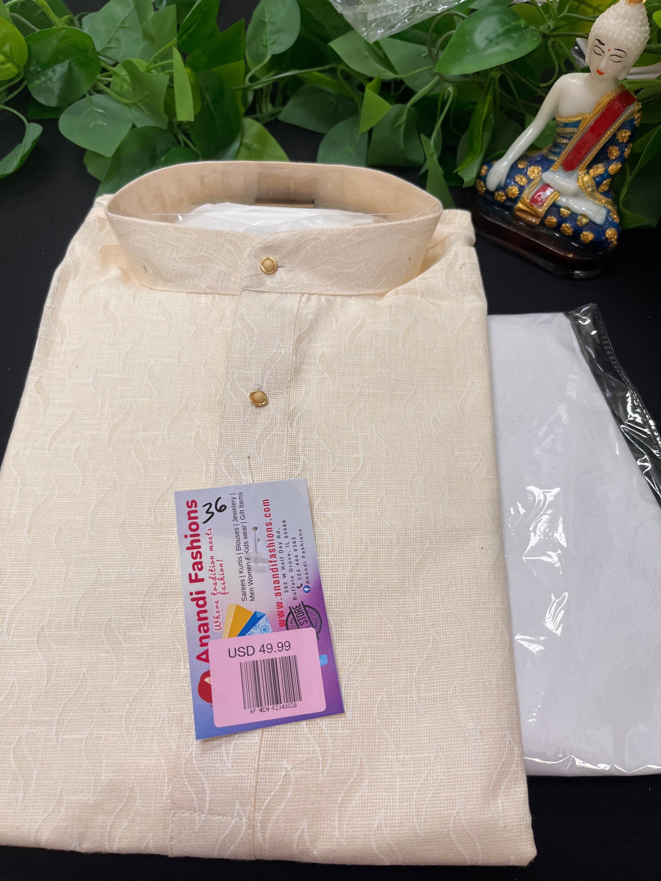 Men Kurta Pajama - Cotton Pyjama sets in Light Cream Color image 0