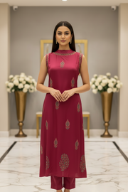Gajji Silk Kurti with Palazzo Pants Elegant Ethnic Set Palazzo Set