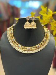 Trending -Jalebi Model - Gold Finish Necklace set