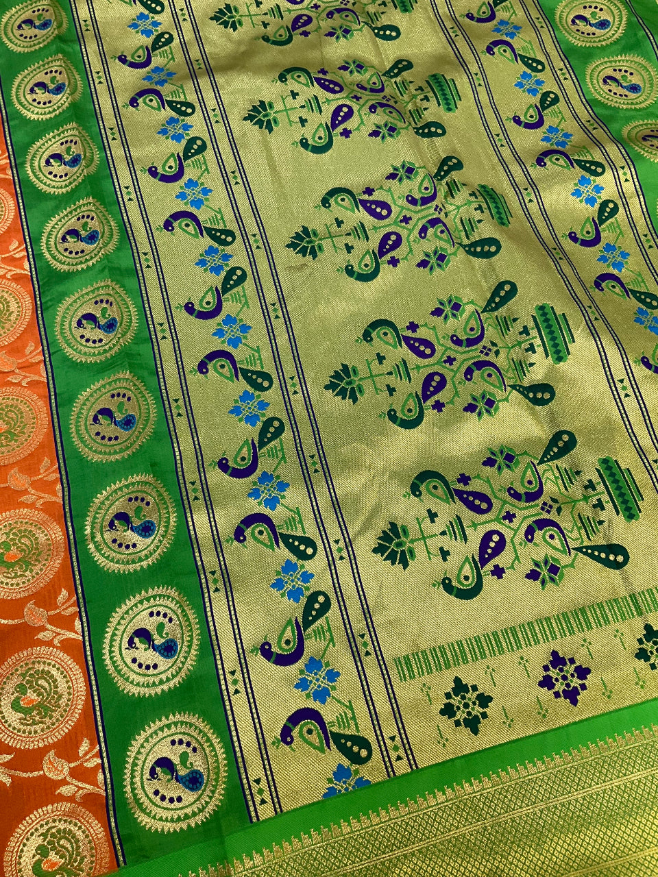 Banarasi saree with paithani border and pallu image 1