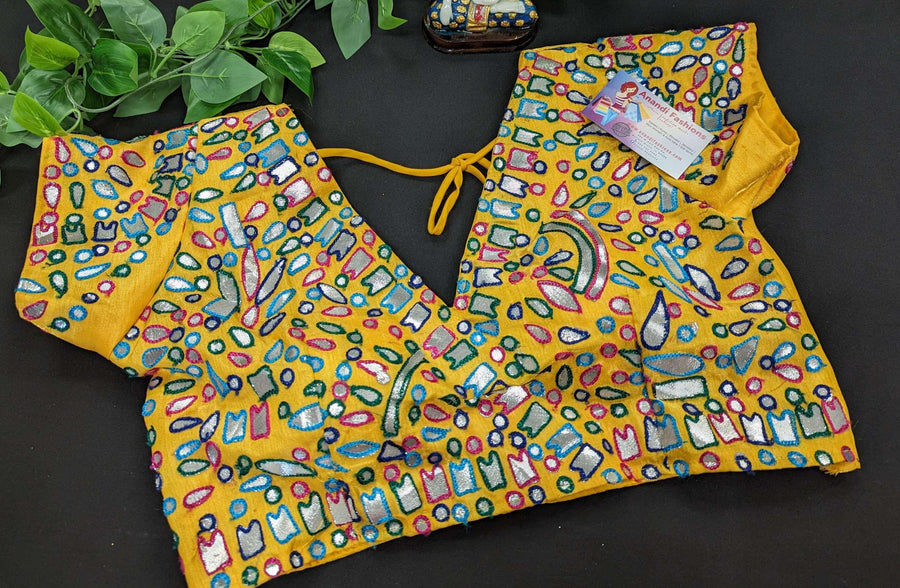 Size 38-Blouses with Multicolor thread work