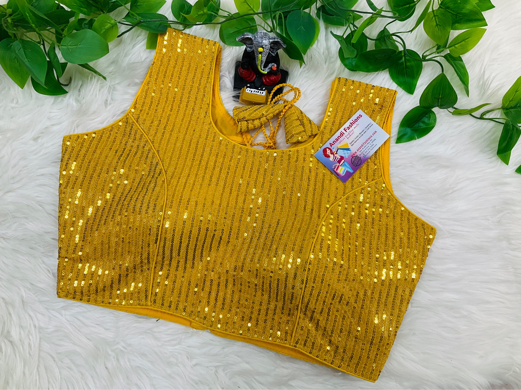 Sleeveless Blouse - Party wear sequence blouse fits size 38(upto 40) image 4