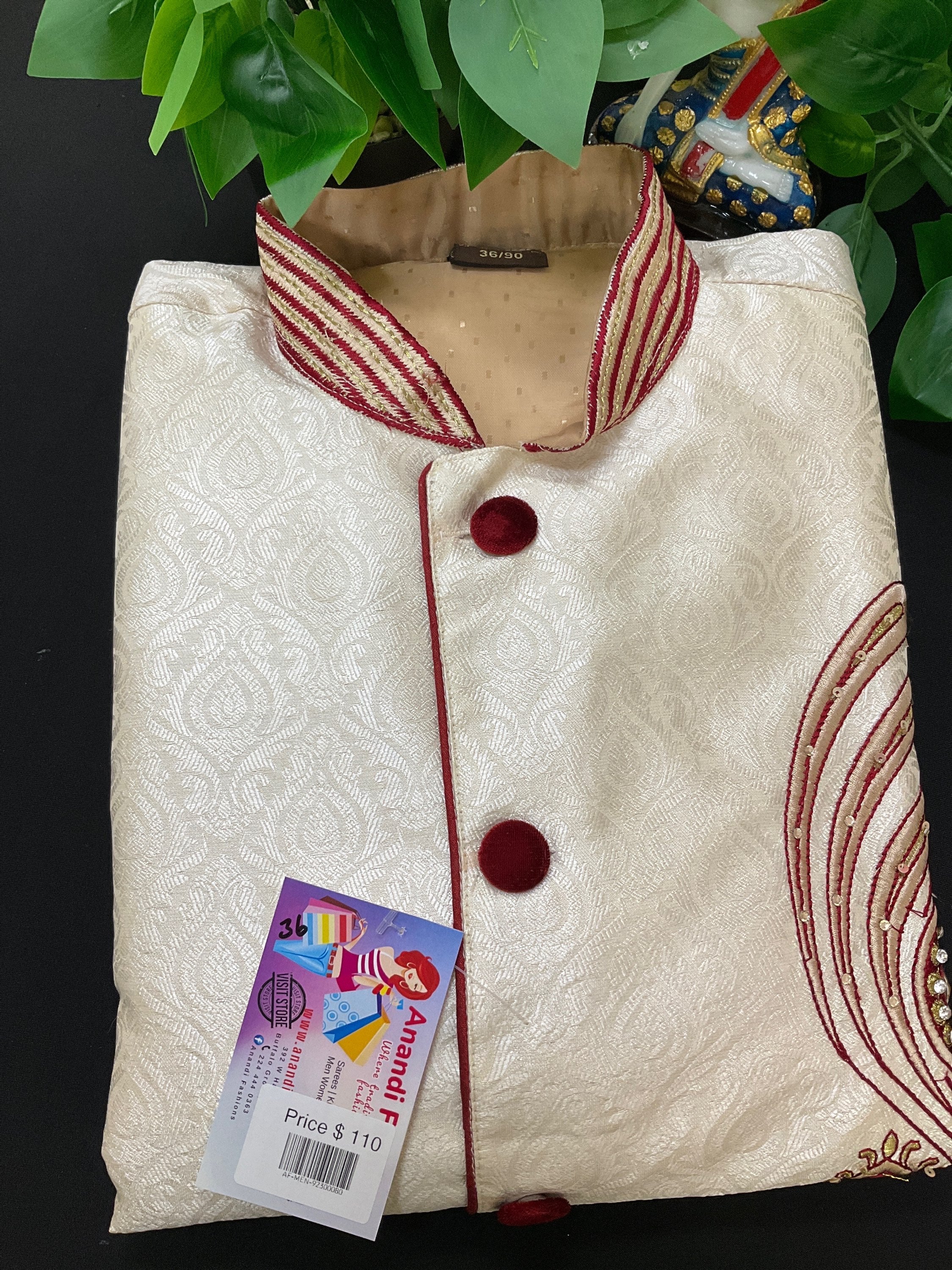 Party Wear for Men - Elegant and Stylish Cream Mens Kurta Set image 1