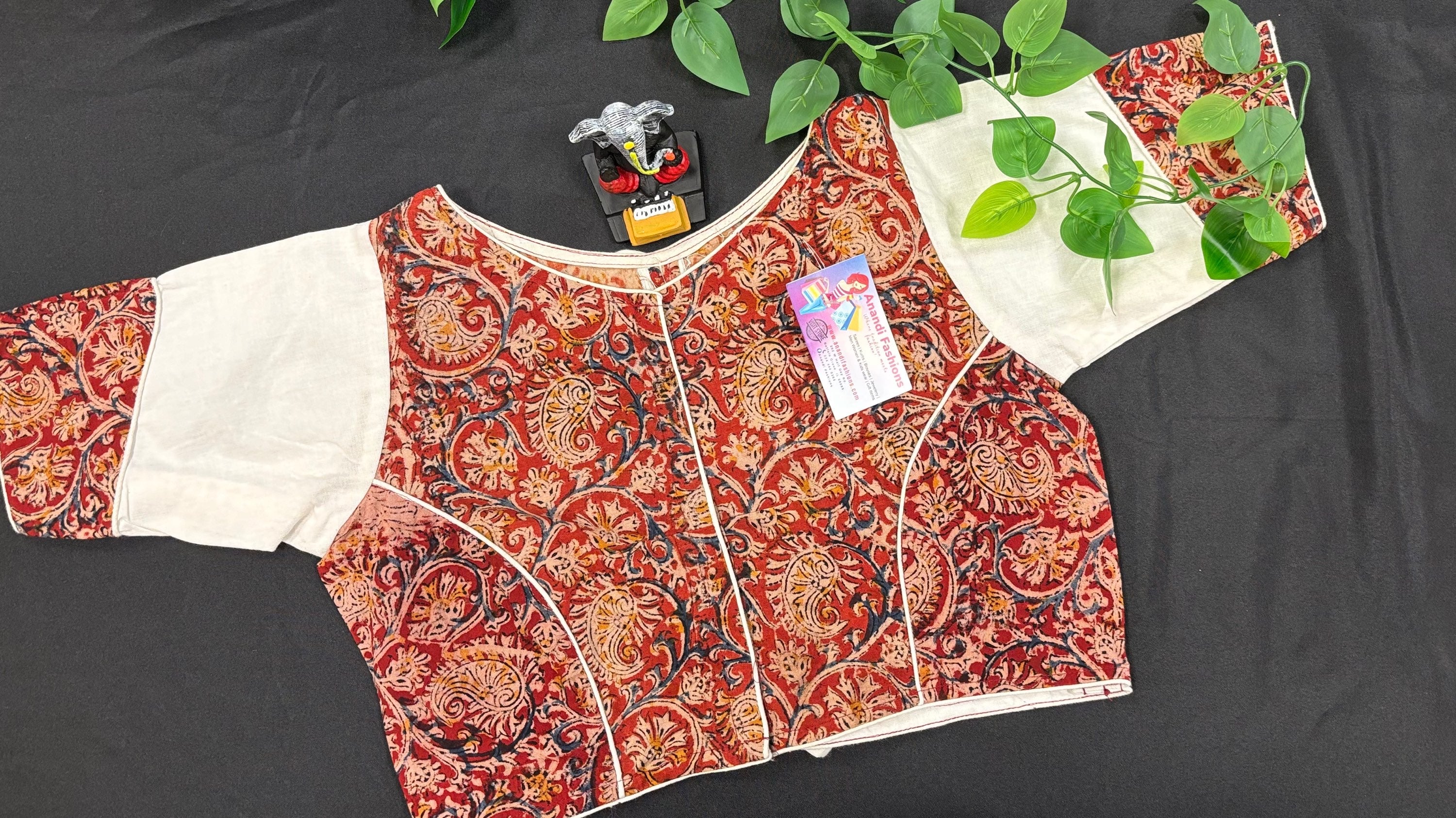 Pure Cotton High Neck Kalamkari  Blouse image 0
