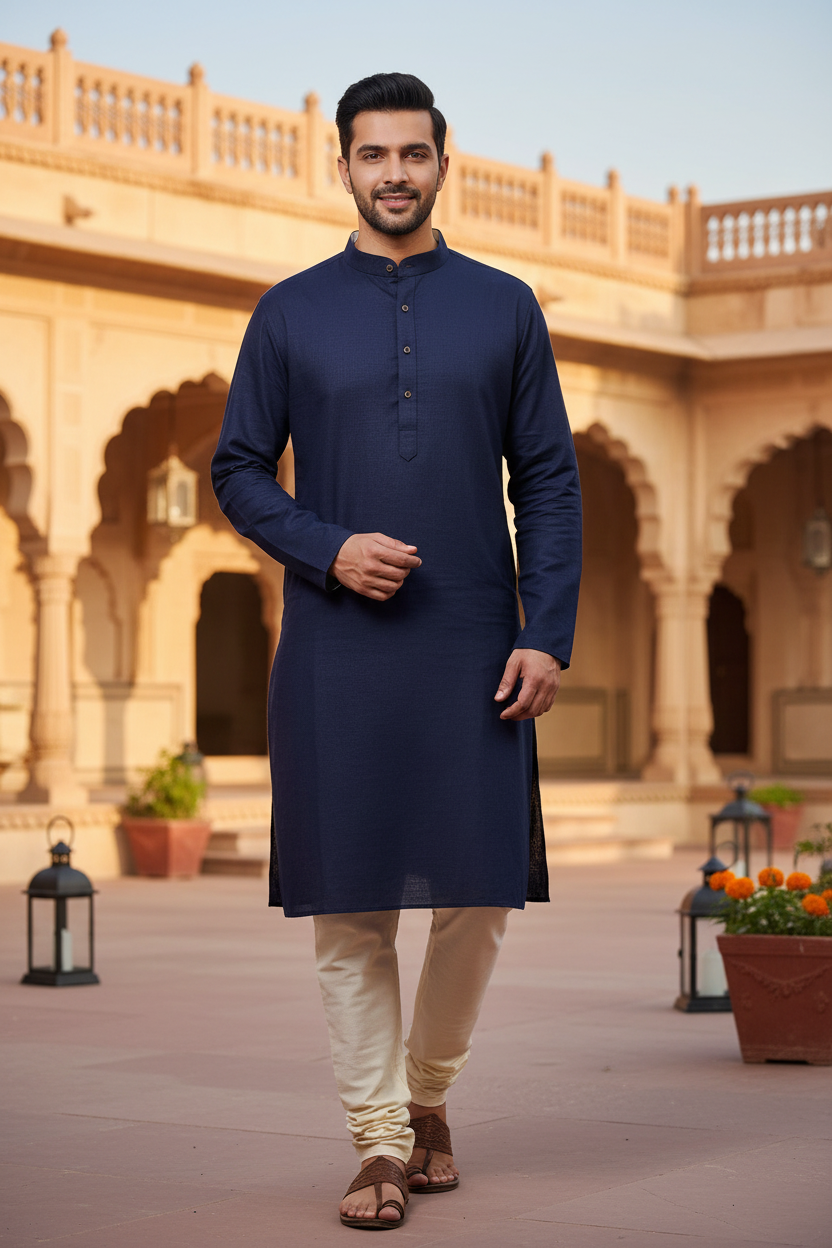 Men’s Cotton Kurta – No Pants Included - Mens - Kurta Set - Anandi Fashions