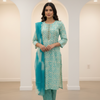 Women’s Blue Pure Cotton Kurti Set