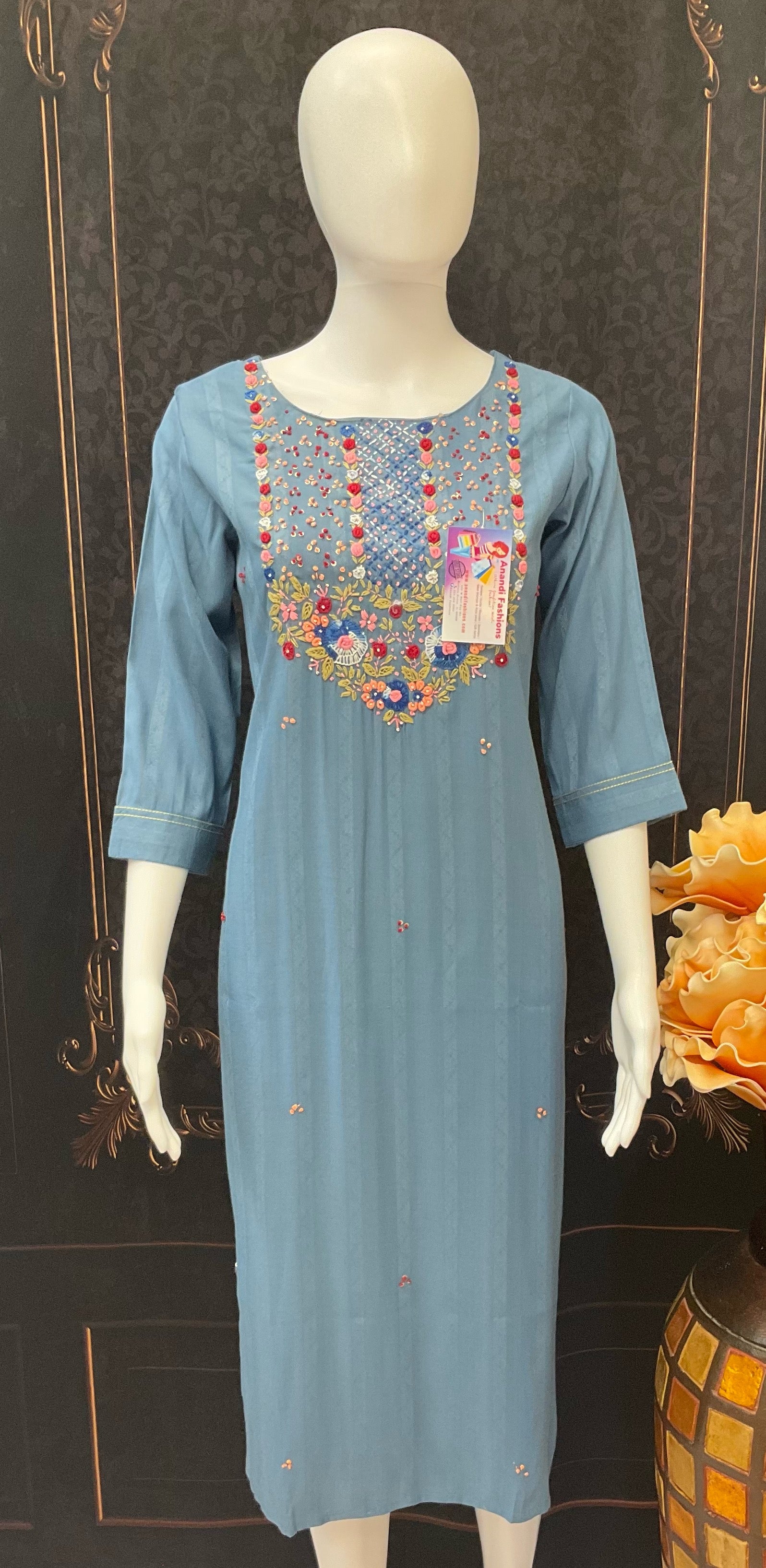 Rayon Kurti - Latest Rayon Soft Kurti with Embroidery work image 2