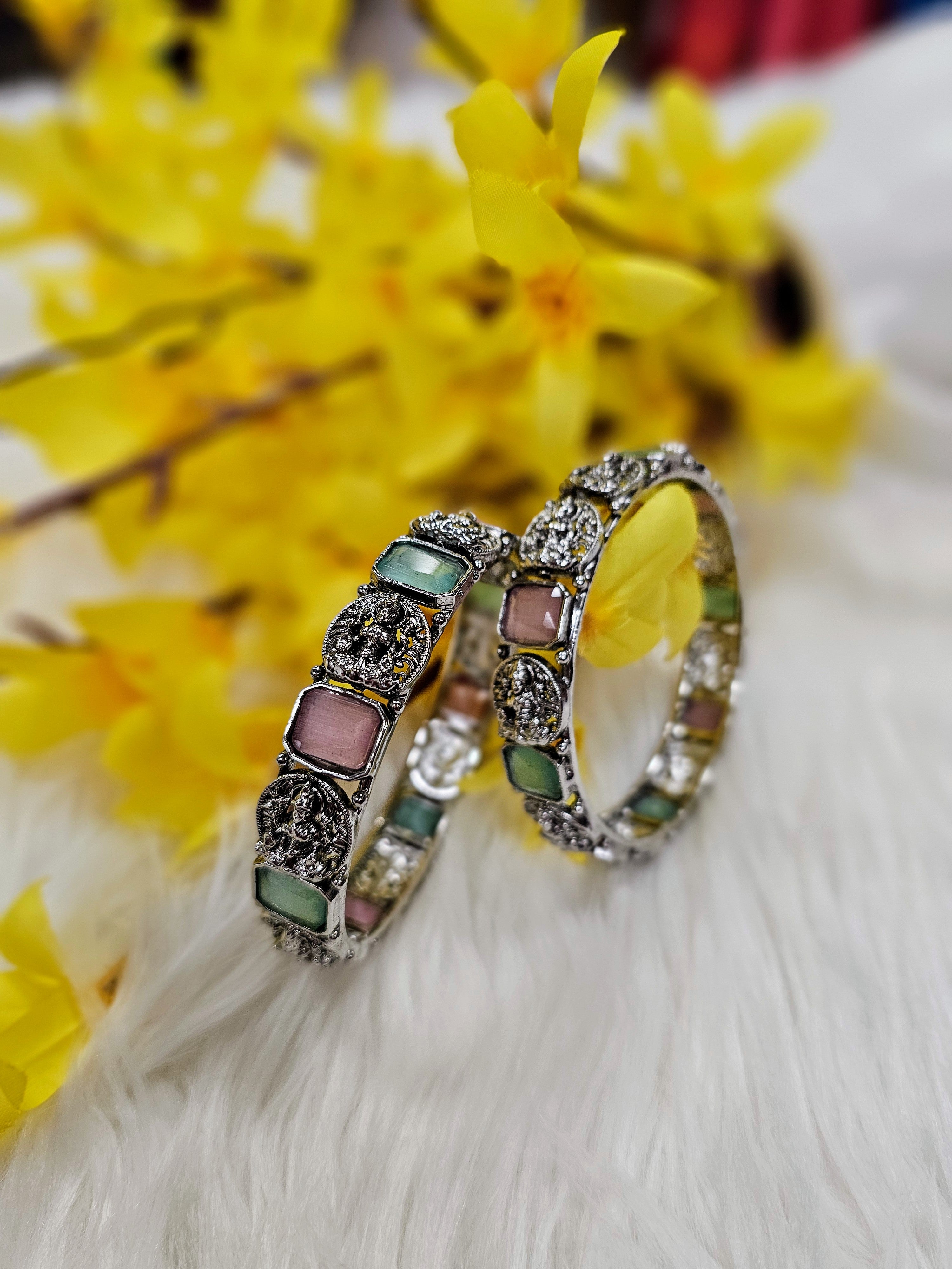 Oxidized Bangles - Premium quality Bangles with Goddess Lakshmi Design image 1