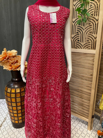 Heavy Party Wear Long Dress Size 42/46 - Designer Ethnic Gown