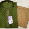 Size 48-Kurta for Men - Mens Silk Green Kurta with Brown Pajama
