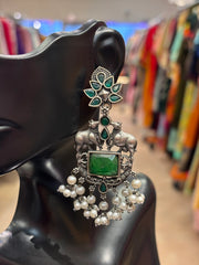 Premium Quality Oxidized Earrings with pearl hanging