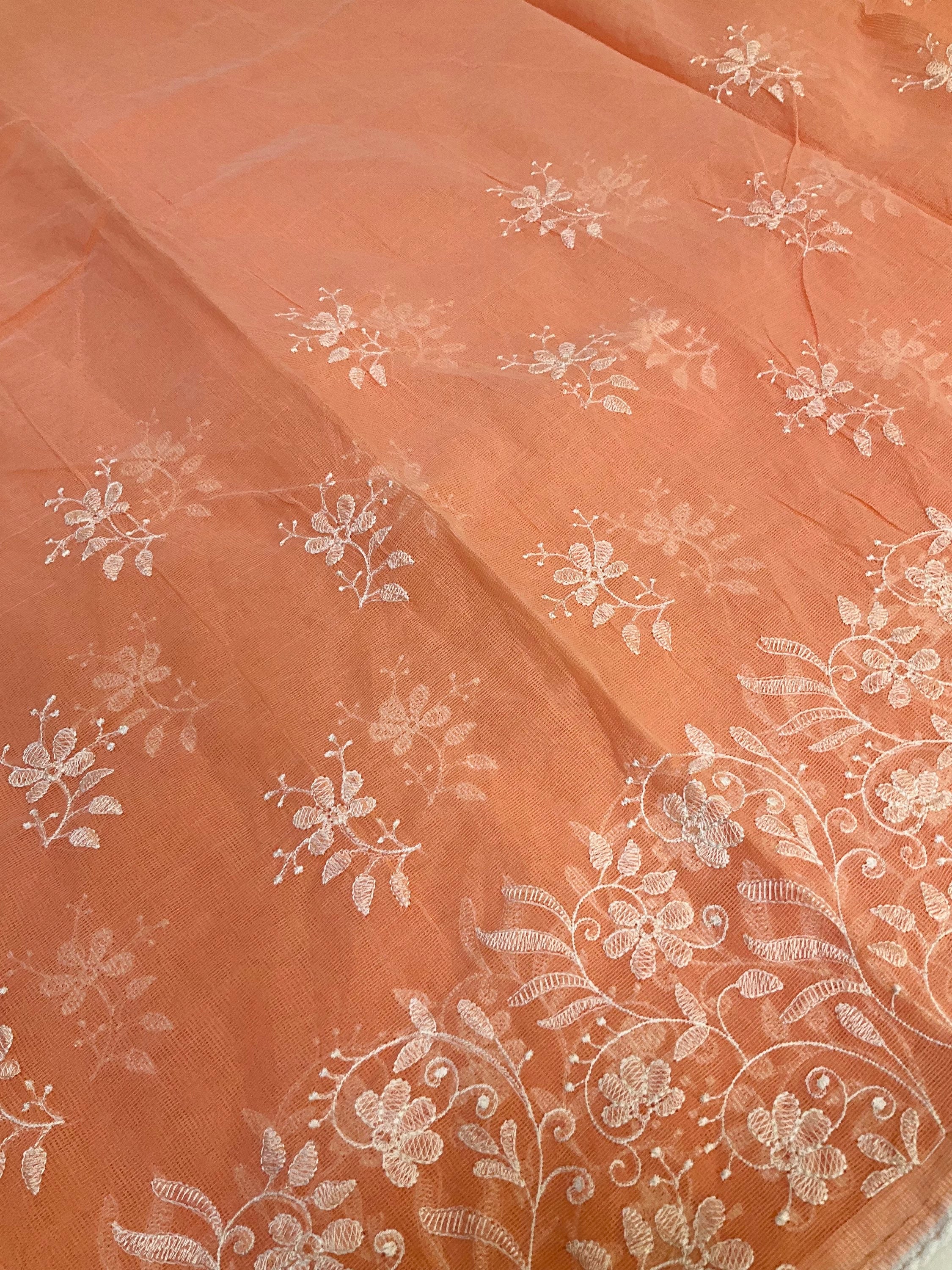 Classic Super net sarees with Full thread embroidery  image 4