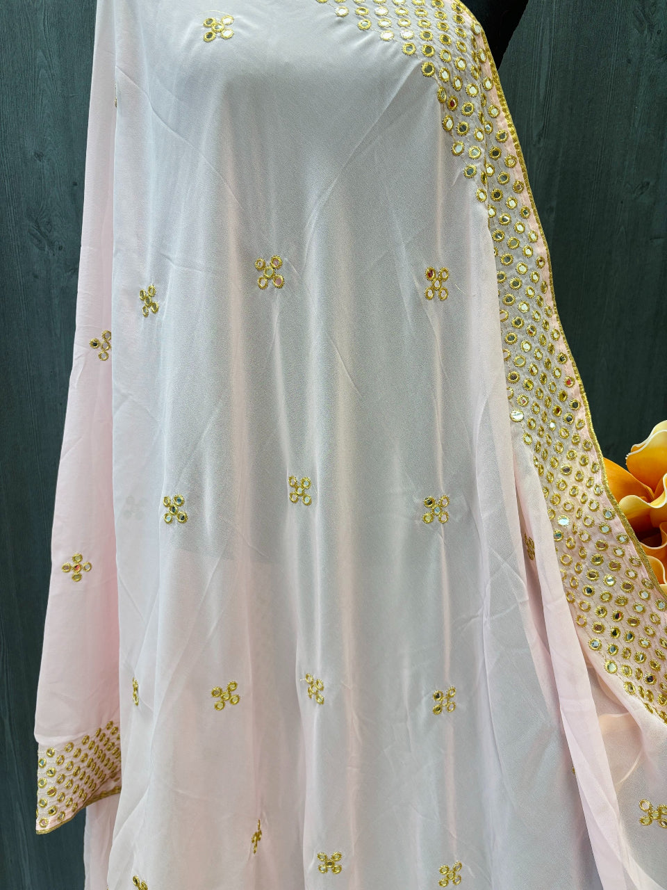 Georgette Dupattas with foil mirror  image 1