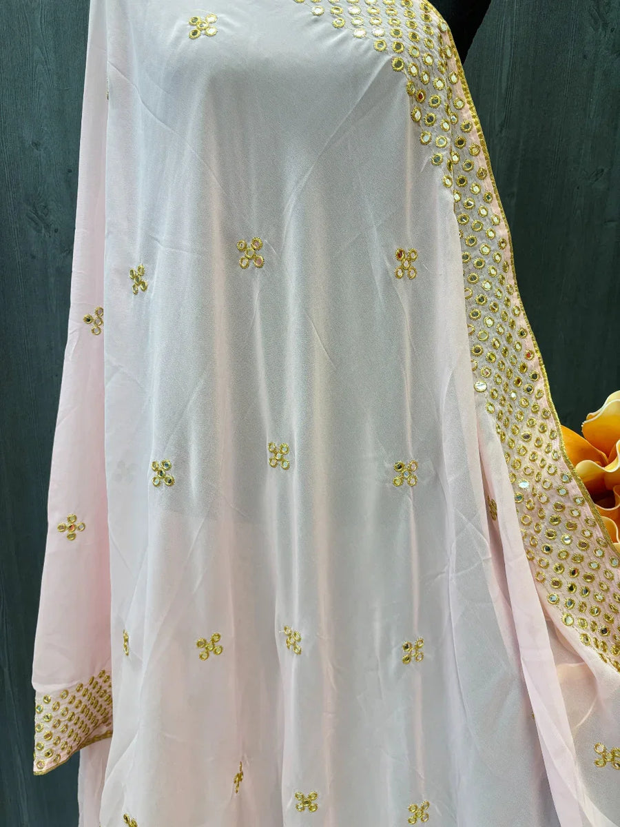 Georgette Dupattas with foil mirror