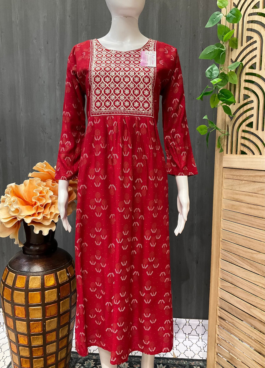 Rayon Kurti  with Sequence work