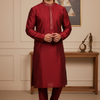 Men Kurta Pajama - Maroon and Blue Mens kurta Set