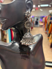 German Silver Jhumkas with Gungharu/small bells