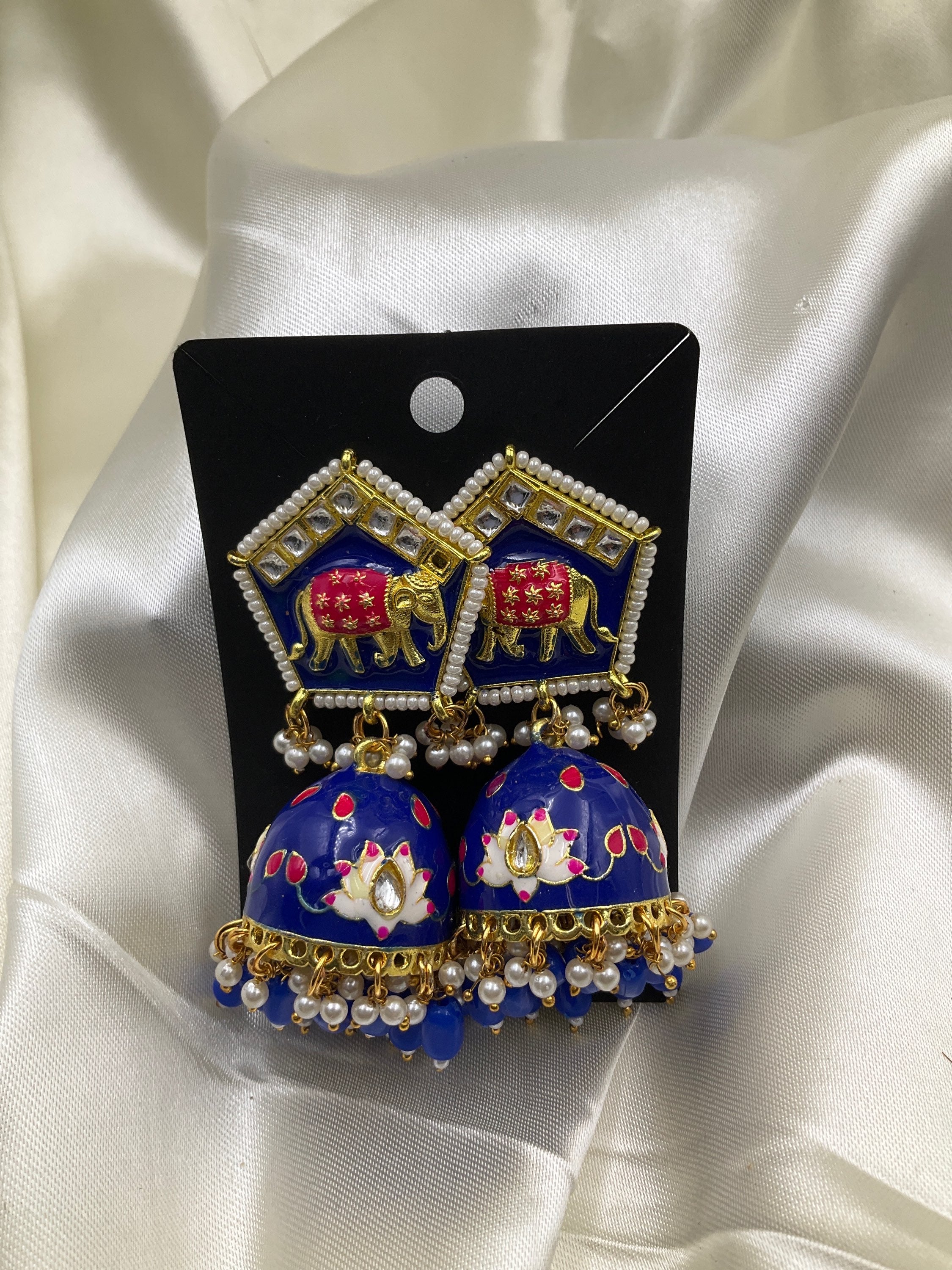 Meenakari Jumka Earrings image 3