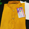 Boys Kurta Pajama - Boys Yellow Kurta with Elegant Patterns with Pajama