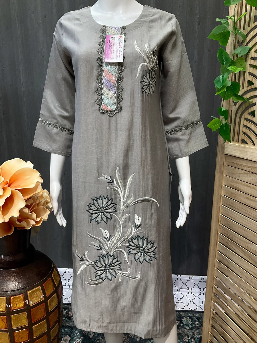 Embroidery Work Kurtis