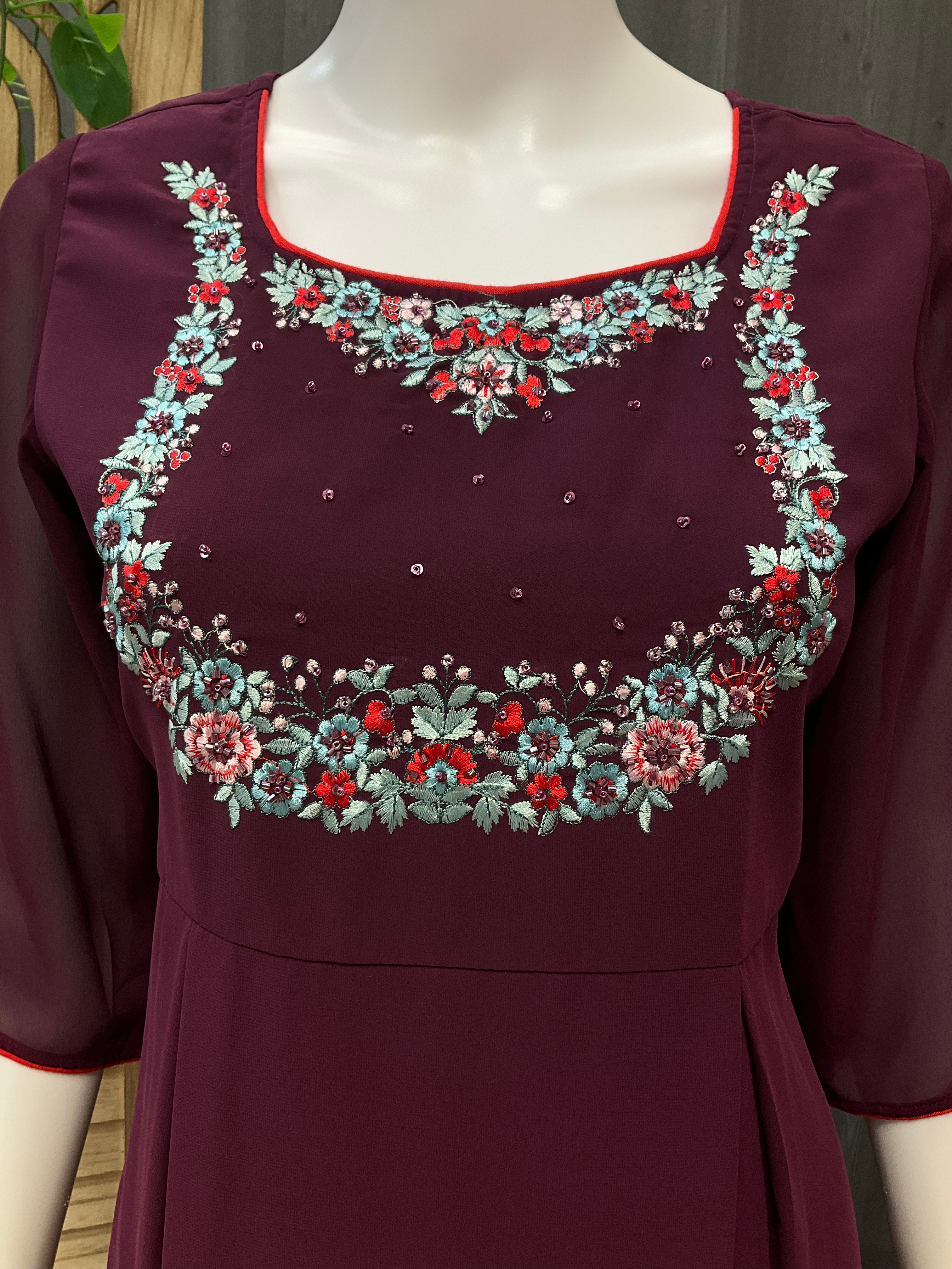 Purple Georgette Kurti /Frock Style image 1