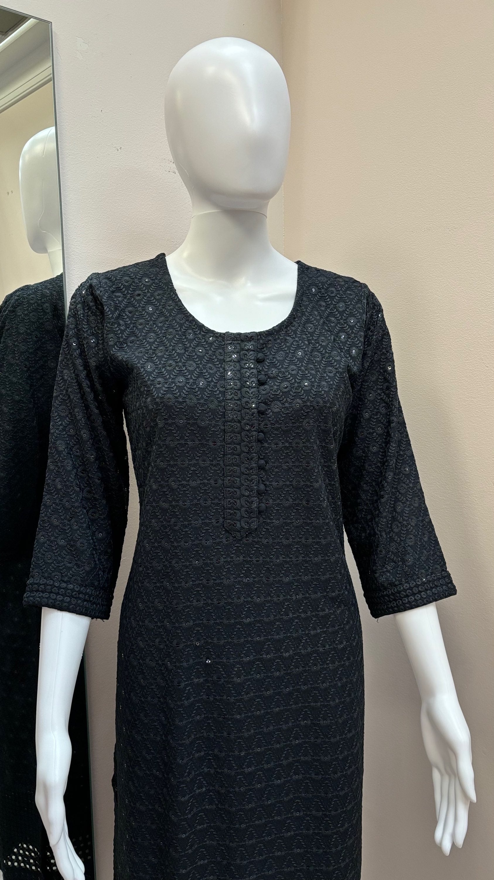 Chikankari Rayon Kurtis - Soft rayon Kurtis with sequence work image 6