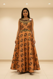 Women’s Orange Intricate Work Design Kurti
