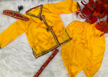 Yellow Krishna Dress for Kids - Traditional Costume