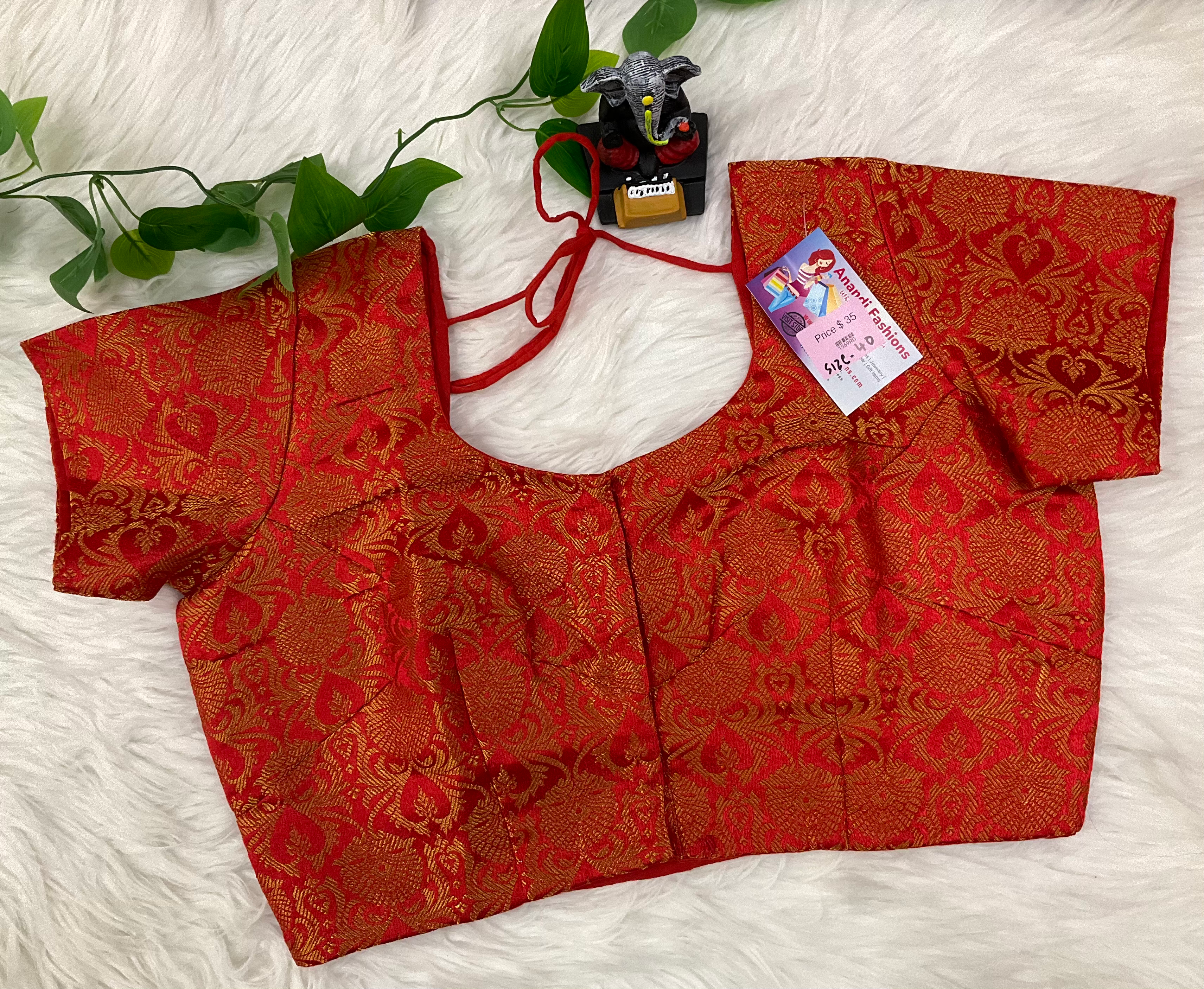 Blouses for Women - Red Brocade blouses Size 38/40/42 image 0