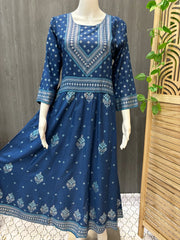Long Kurti - Rayon print Anarkali Kurtis