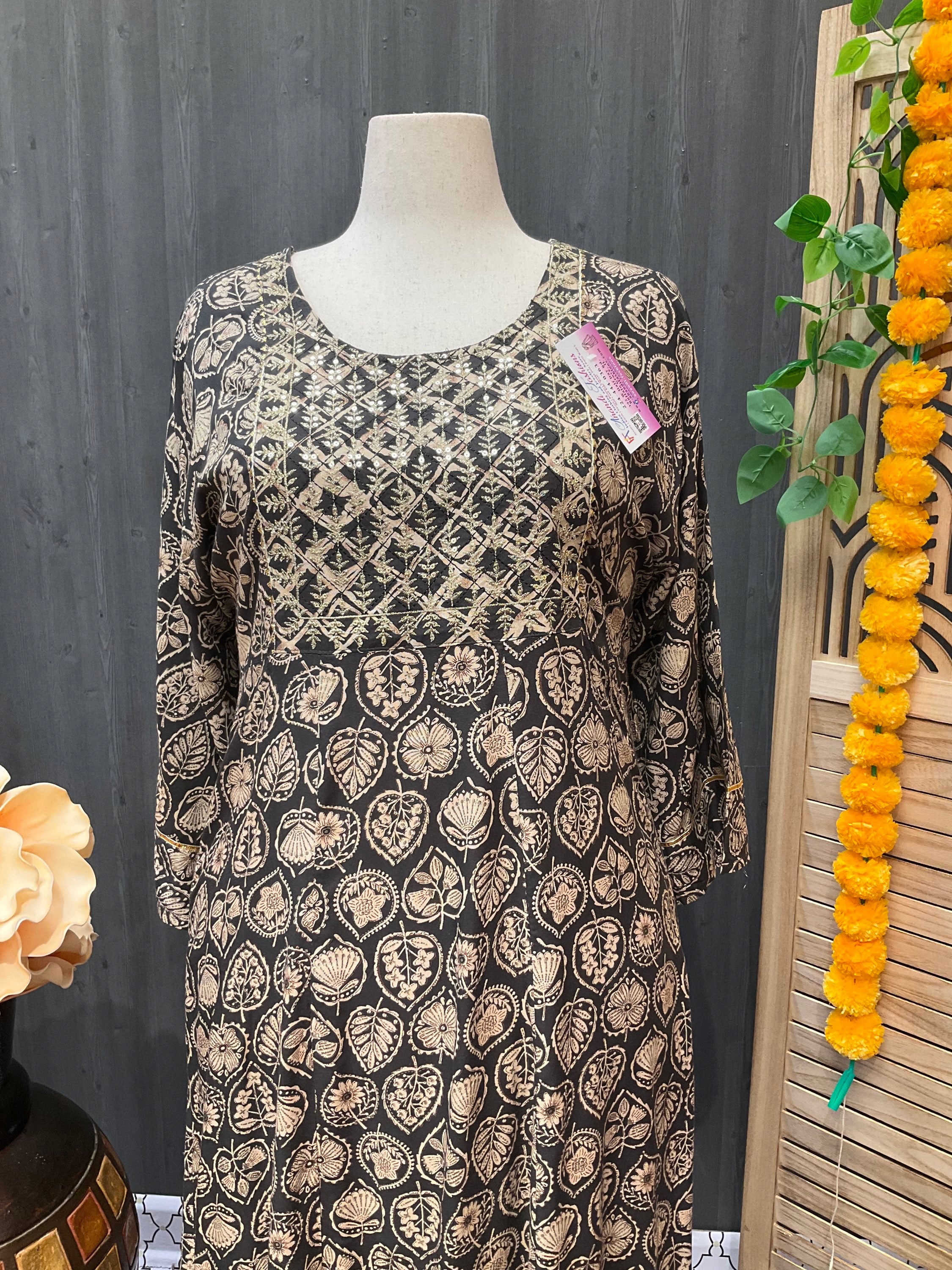 Plus Size Pure Cotton Anarkali Kurti image 1