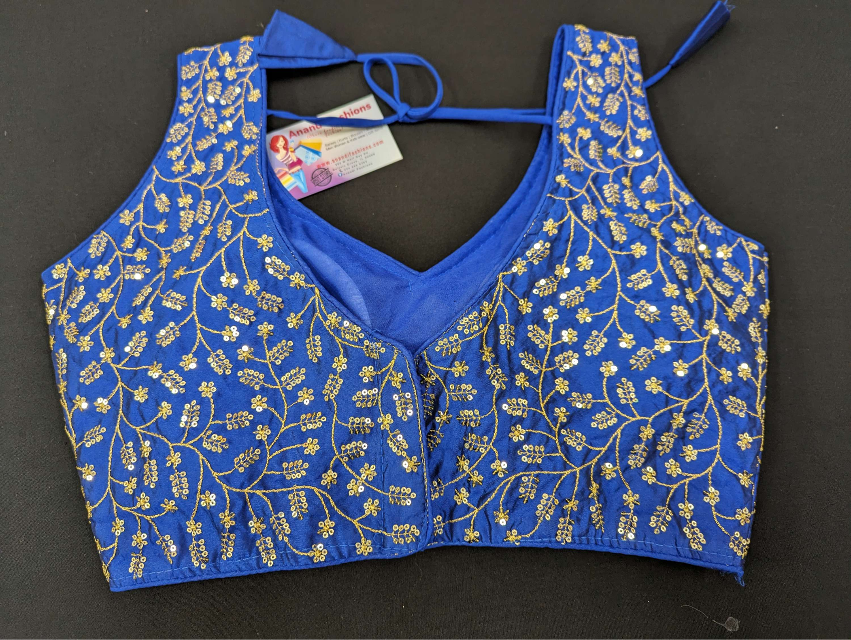 Sleeveless Blouses - V Neck Blouse with Intricate Work - Size 38 image 2