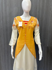 Half white Kurti with Embroidery work Size 36