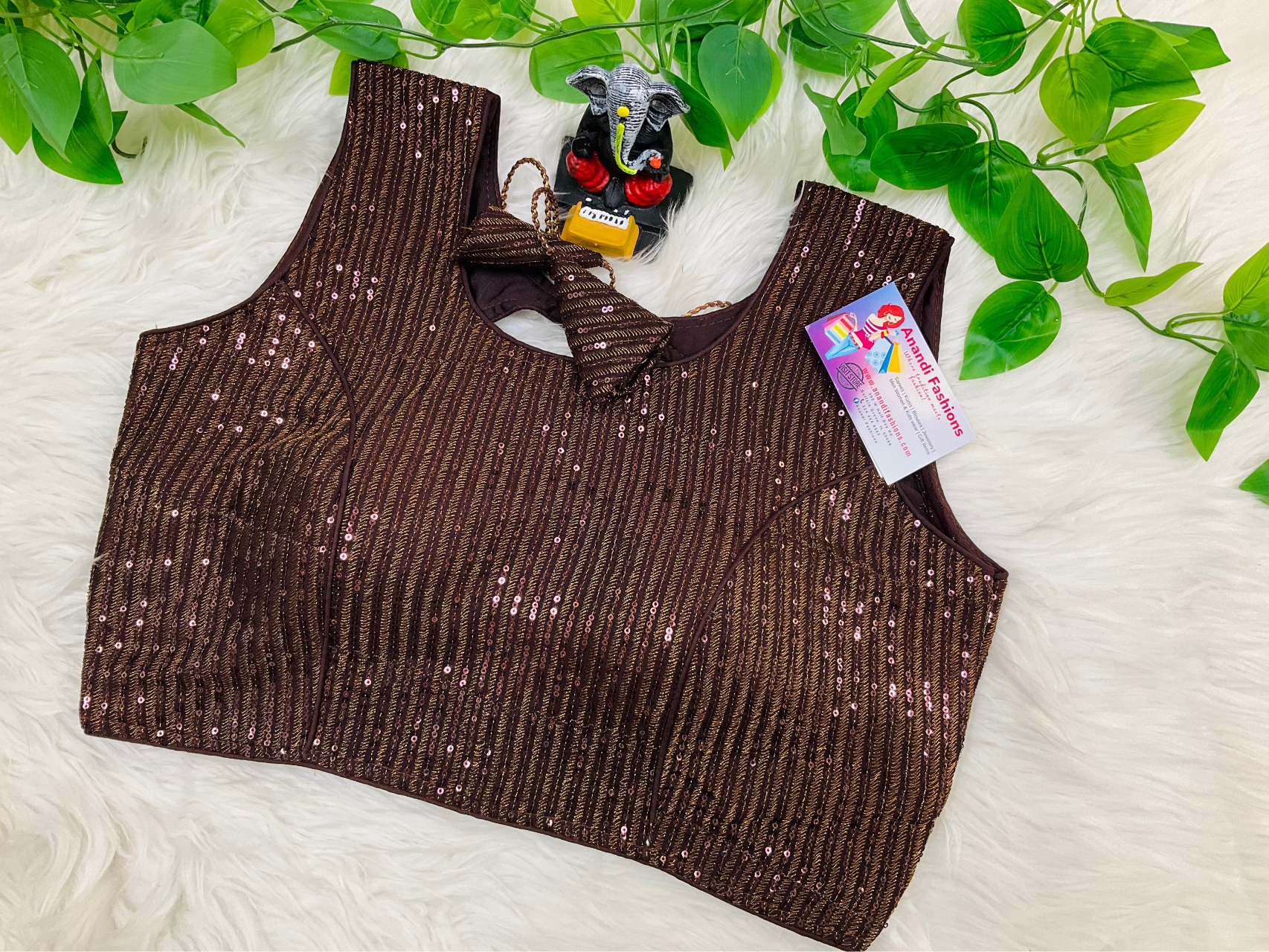 Sleeveless Blouse - Party wear sequence blouse fits size 38(upto 40) image 6