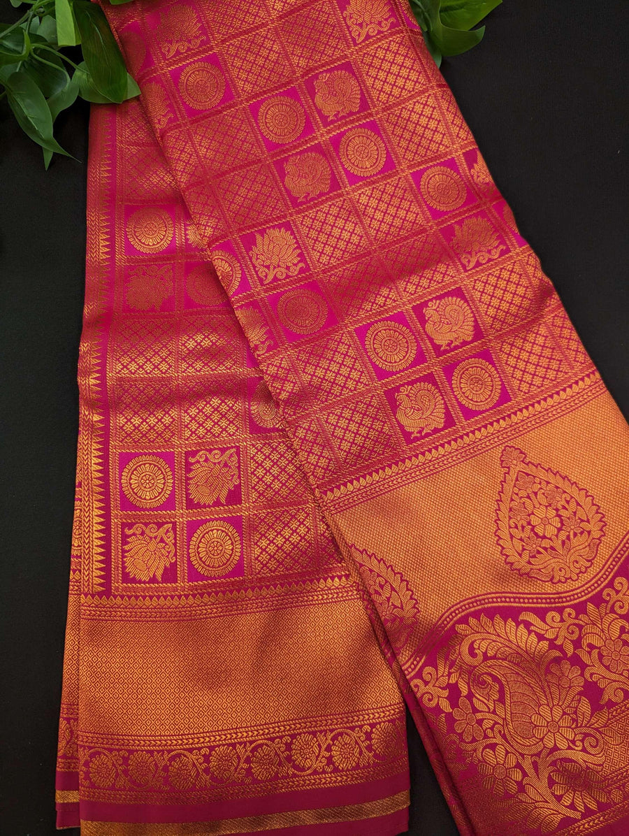 Pure Silk Saree - Copper Zari Work Traditional & Trendy 7 Colors