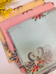 Super net sarees with Swan Design